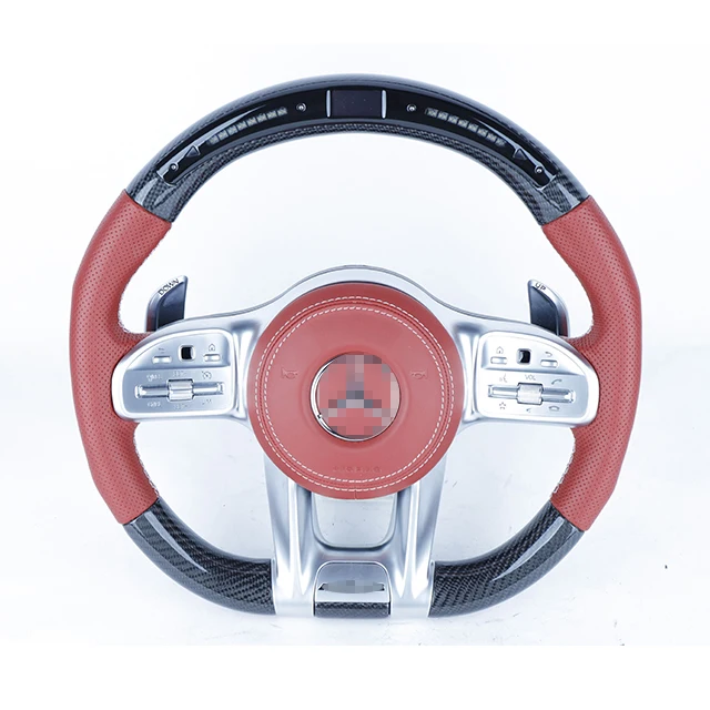 Кожаный светодиодный руль из углеродного волокна для Mercedes Benz GL63 AMG