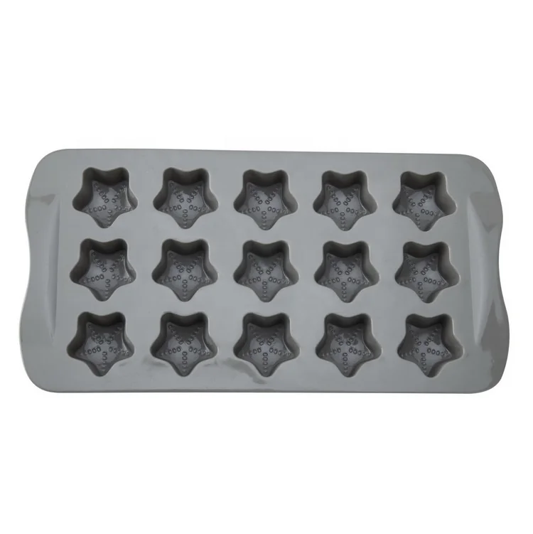 15 Cavities Star Shape Silicone Chocochip Chocolate Wafer Mould Ice Cube Tray