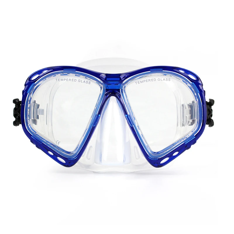 Black Silicone Snorkel Mask Swimming Goggles Tempered Glass Lens Diving Glasses For Adult Men Women
