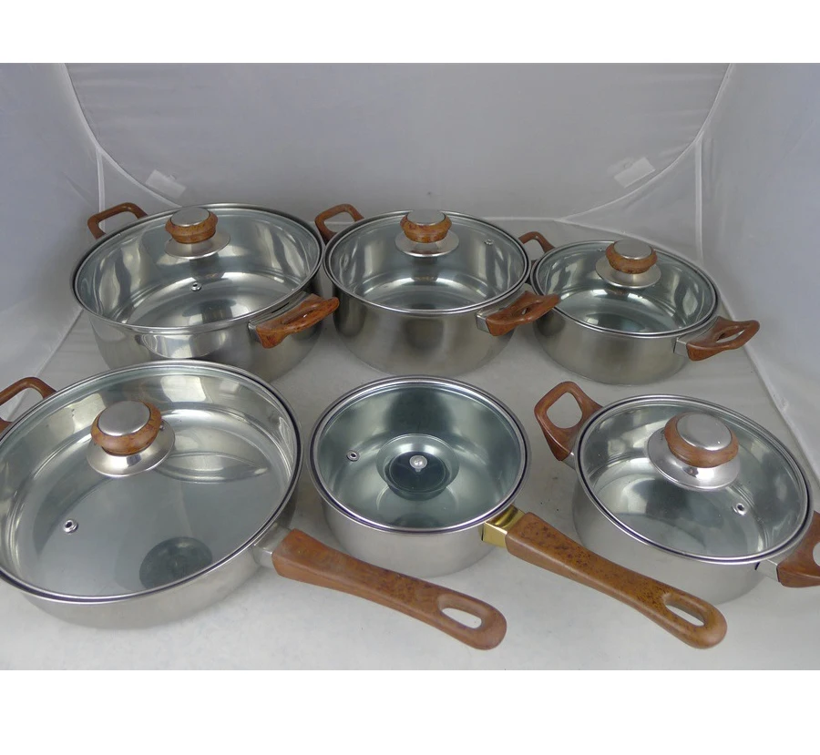 
Housewares Kitchenware Cookware Set Colorful 12Pcs Stainless Steel Nonstick Sets Kitchenwares Pot Happy Baron 12 Pcs 