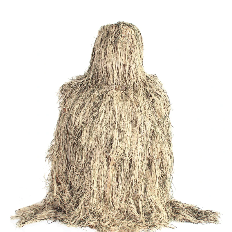 Ghillie Suit Durable Material Hunting Uniform Woodland Desert Grass Camouflage Clothing