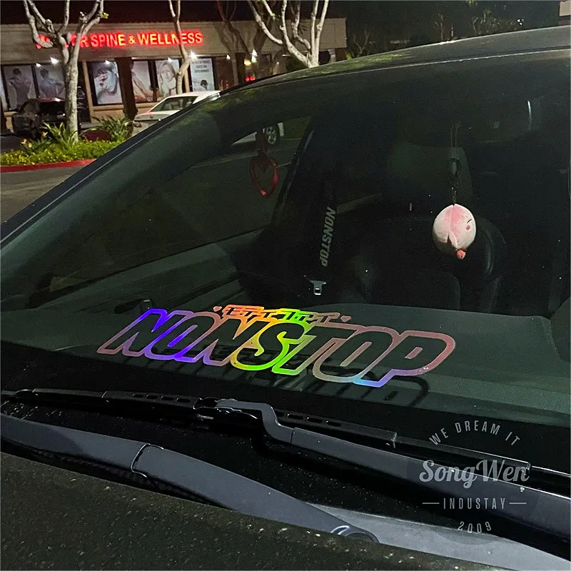 TOP Factory Custom Logo Car Windshield Banner Adhesive Die Cut Car Decals Stickers Vinyl Waterproof PVC Letter Window Stickers