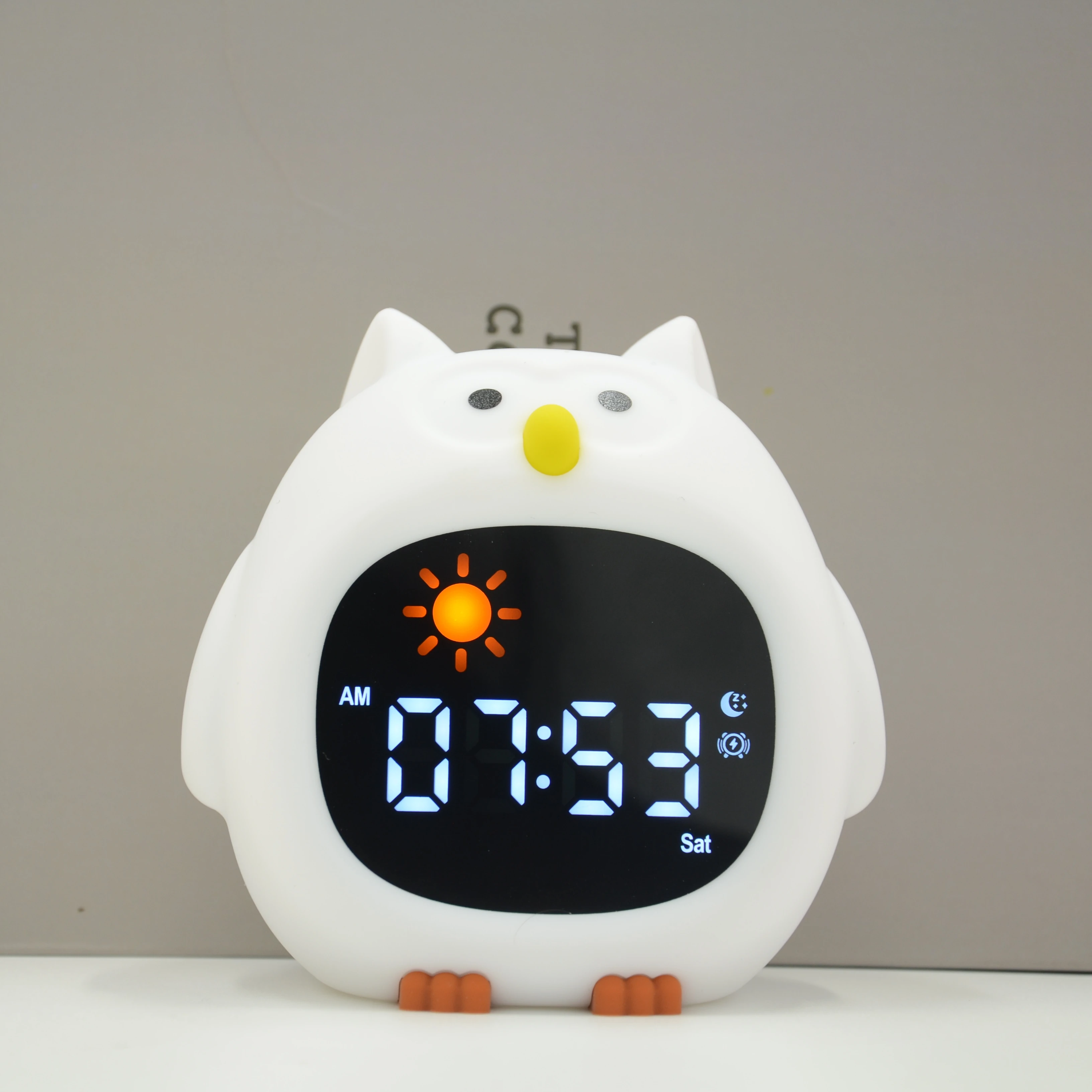 New Hot Sale New Owl Alarm Clock Night Lights Sleep Trainer  for KIDS INDOOR BEDROOM CHANGEABLE COLOR With White Noise