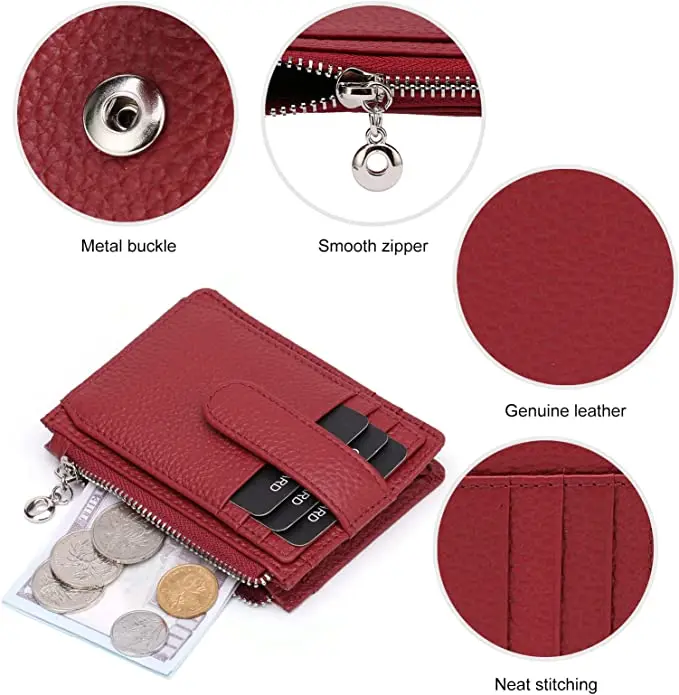 Slim Wallet for Women Thin Womens Card Holder Small Wallets RFID Blocking Genuine Leather Opp Bag Short Guangdong Unisex Nylon