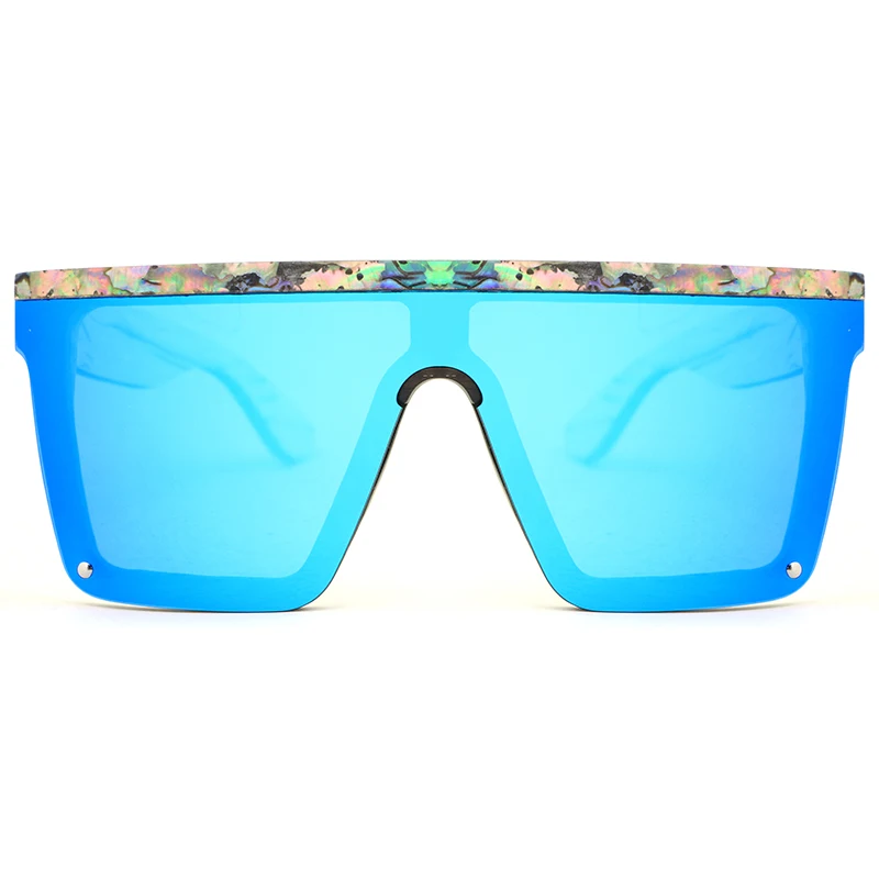 Oversized High Quality Luxury Brand Designer Bamboo Sun Glasses Men Women 2022 Pink Polarized Abalone Seashell Wood Sunglasses