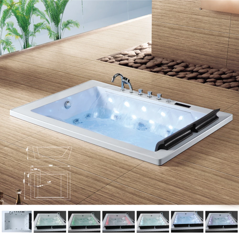 HS-D015 built in acrylic insert underground massage bathtubs&whirlpools sizes