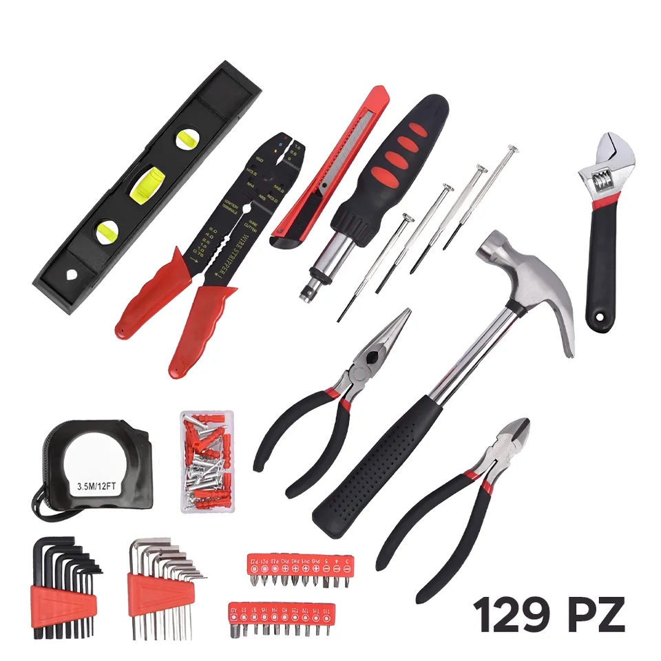 Peaktop Hammer Household Use 129Pcs Plier Set Complet Tool Set  Professional Mechanic Tool Box Set