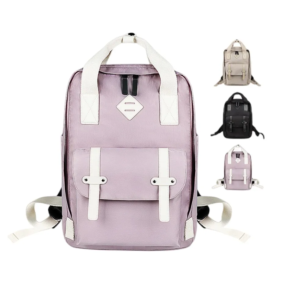 Reinforced shoulder strap waterproof backpack big volume zippered laptop bags school bag travel high quality backpack