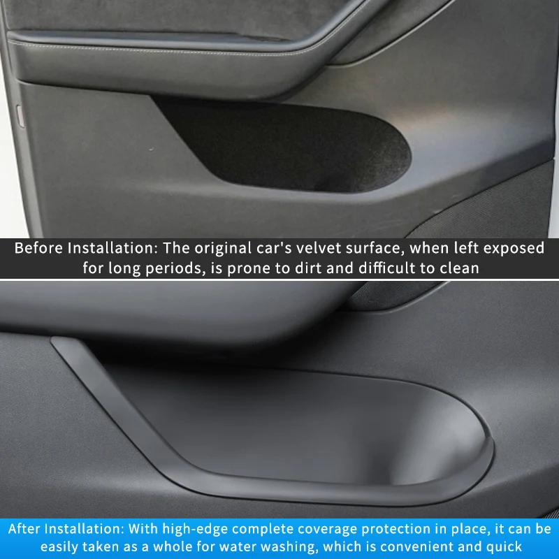 Hot Selling New Renovated Version Model 3 Door Storage Groove Pad Fully Inclusive Rear Door 2-Piece Set Silicone Material