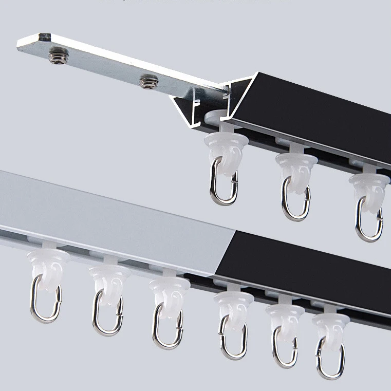 IKSUN Factory supply heavy duty aluminium curtain Rail stage ceiling mounted curtain track hotel V shaped curtain track