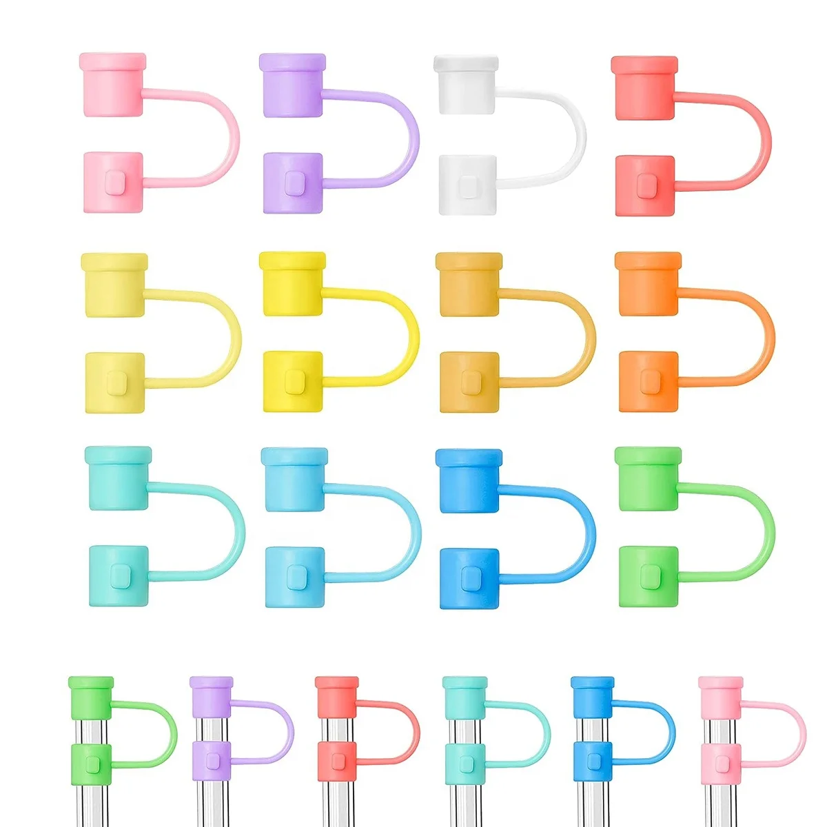 Straw Tip Dust Cover Silicone Straw Toppers 10mm 8mm