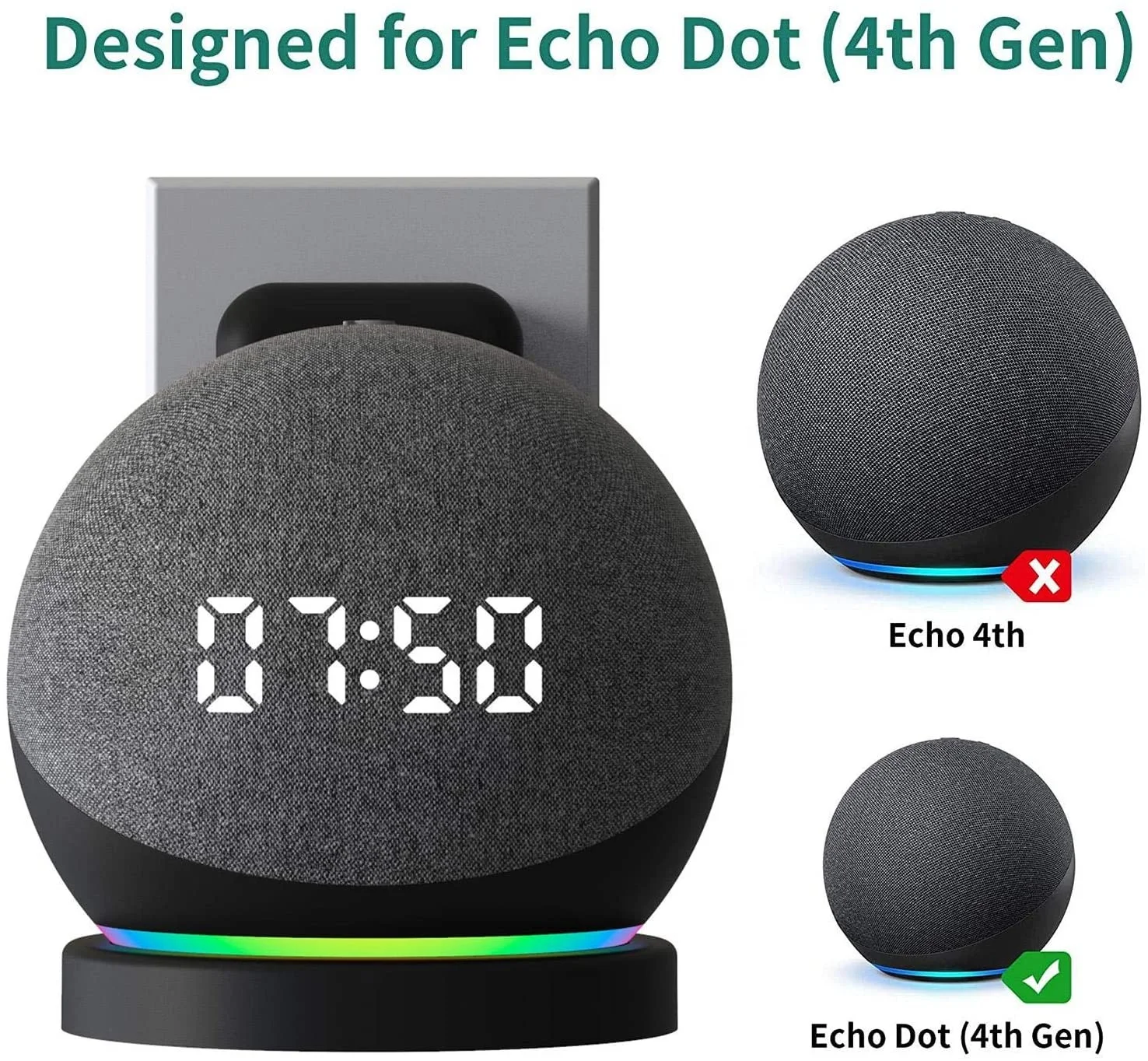 
Speaker Wall Mount Holder Stand for Echo Dot 4th,Foldable Wall Bracket Built-in Cable Storage Device at The Bottom Space Saving 