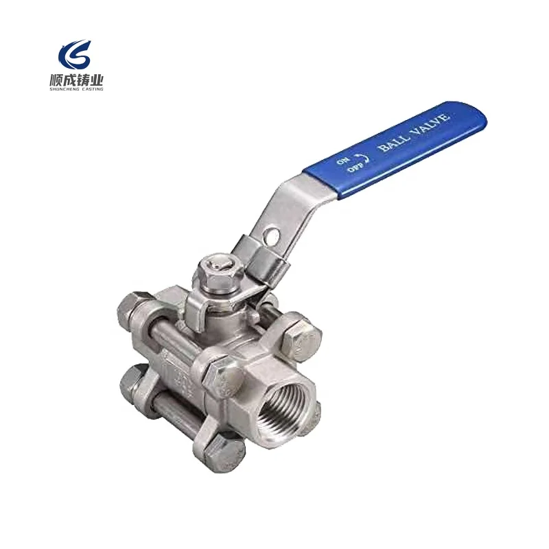 stainless steel ball valve Stainless Steel SS316 or SS304 1000psi 3 Pieces Casting ball valve
