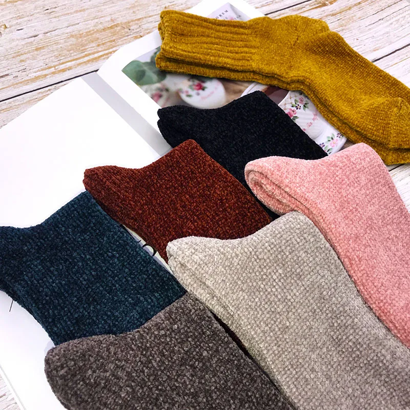 Big Sale With Winter Warm Fuzzy Thick Super Soft Women Chenille Fuzzy Slipper Thick Socks For women