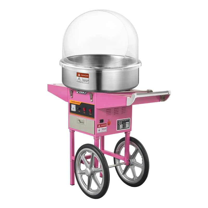 GOOPIKK Electric Cotton Candy Machine with Cover 1000W Commercial Floss Maker With Stainless Steel Bowl Sugar Scoop for Party