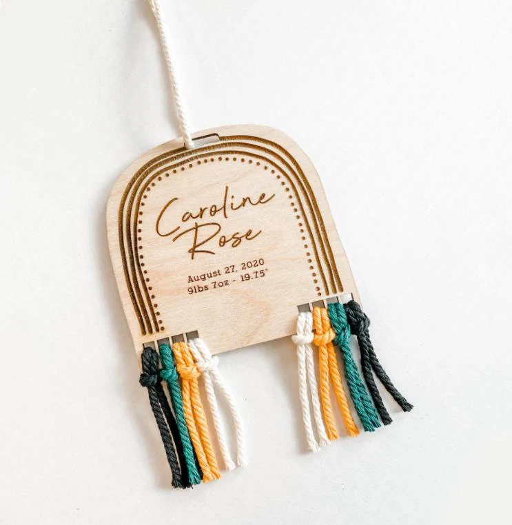 Custom engrave wood charm baby baby room decor wooden milestone cards shower souvenir gifts