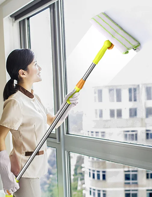 high quality multi-function telescopic pole window cleaning mop folding window squeeze