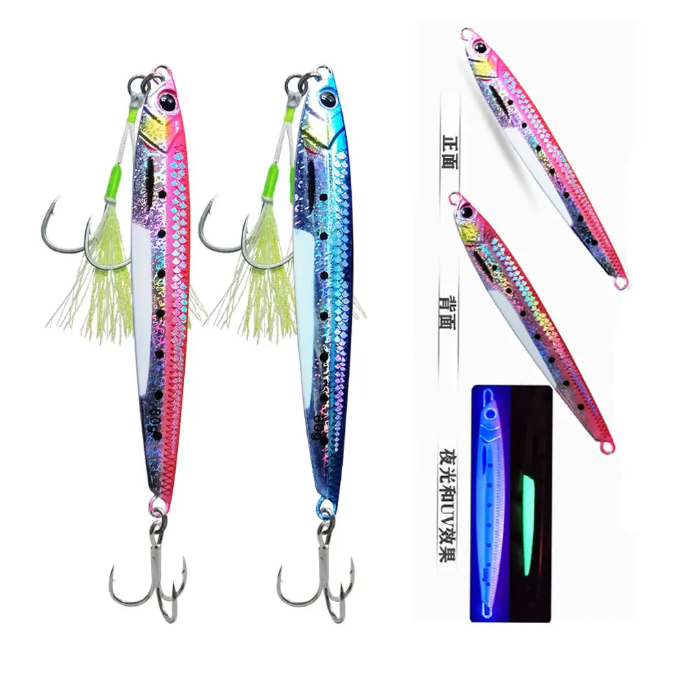 2023 Willfishing UV 3D Slow Pitch Jigging Lures High Quality 40g-200gLuminous Saltwater Metal Jig