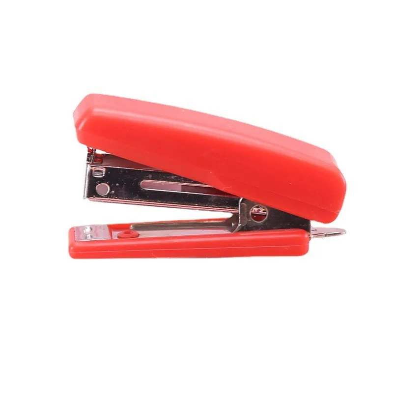 Factory Direct Sales Portable Solid Color Transparent Cartoon Learning Office Stationery Hand Stapler For Student