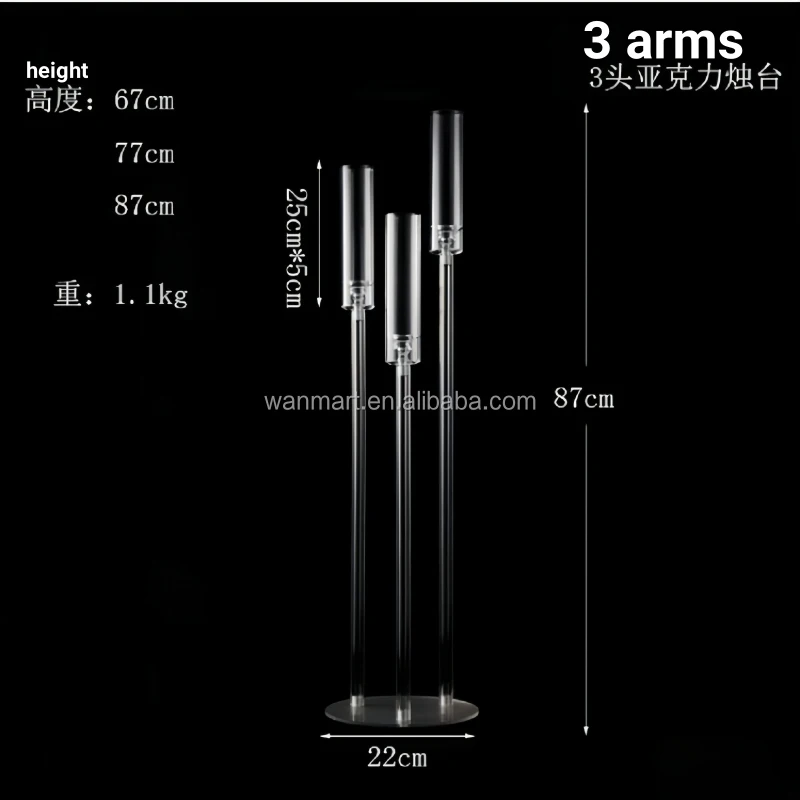 Wedding Acrylic Canderlabra Centerpieces Crystal Candlestick Holder