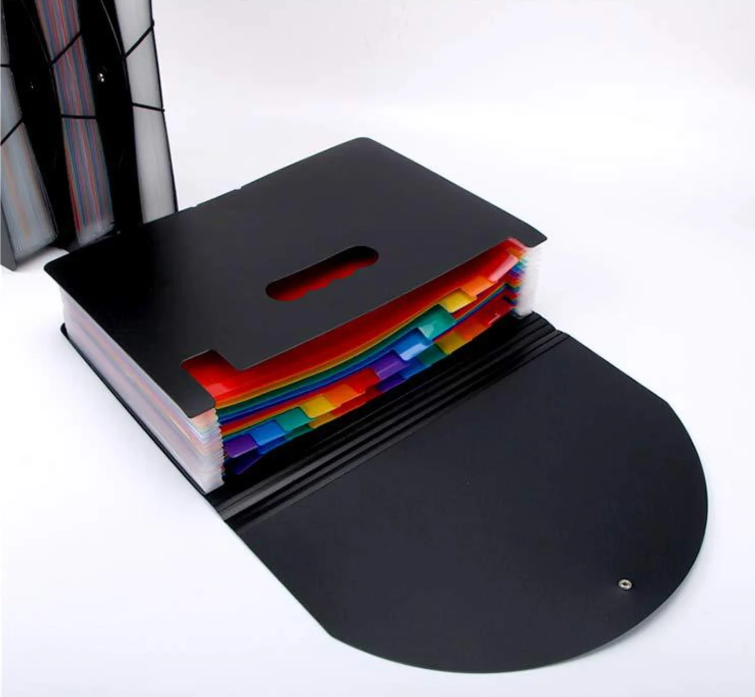Customized A mazon Student Test Paper Folder A4 Rainbow 24 Grid 6 Line Round Cover Organ Bag