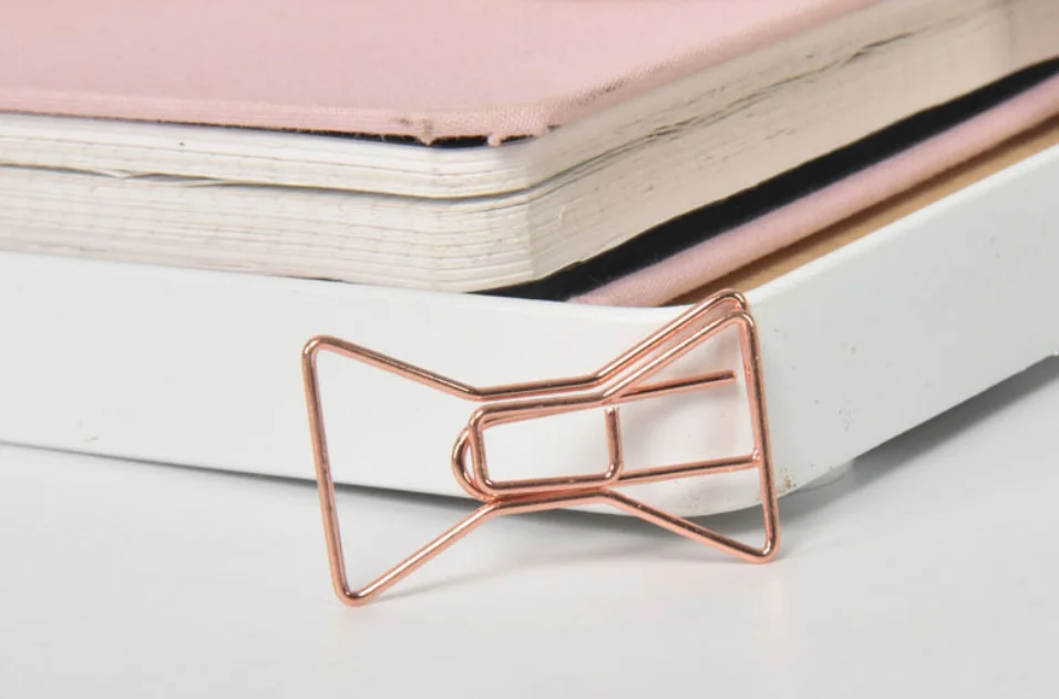 Yes shape paper clips LOVE letter metal rose gold paper clip for files folder