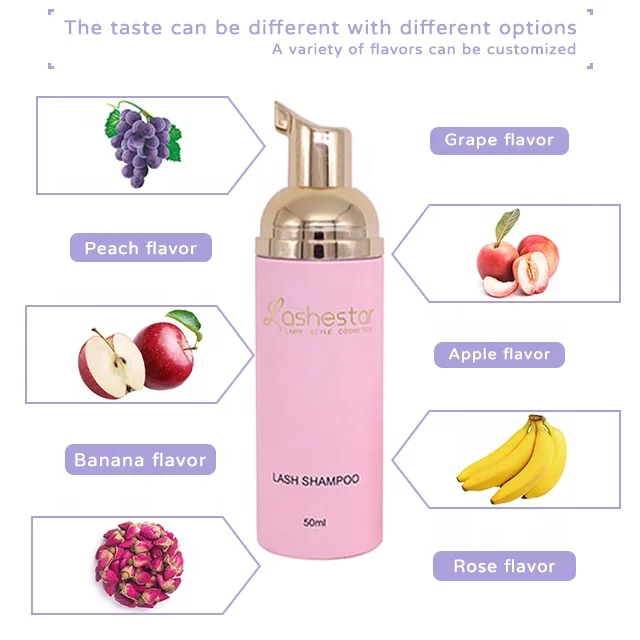 Tear Free and Vegan Friendly Private Label Lash Extension Foam Cleanser With Brushes Lash Bath Daily Eye Lash Wash Shampoo