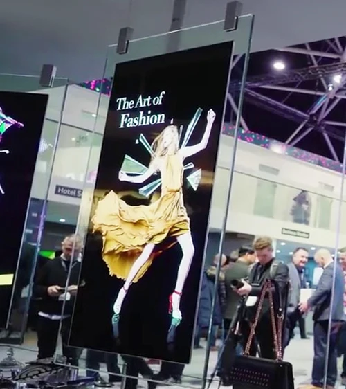 OLED 55 Dual Sided Wallpaper OLED Hanging Digital Signage Display in Tempered Glass