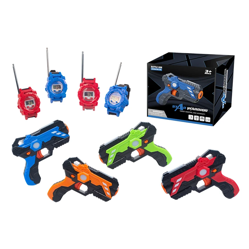 Children Social Skill Training Interactive Shooting Battle Toys Set Electric Infrared Induction Laser Gun and Interphone Toy