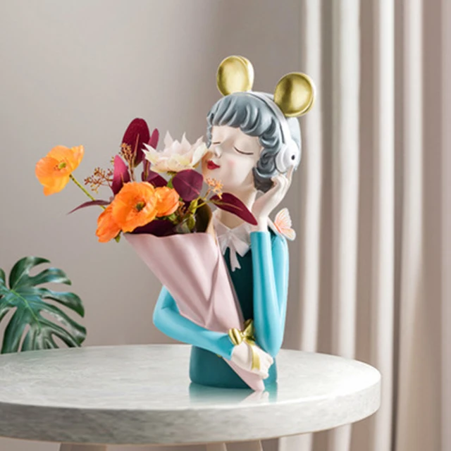  Fresh Furniture Home Collection Decorative Resin Flower Bouquet Girls