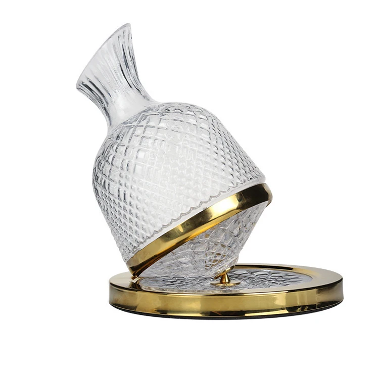 1200ml Crystal Glass Rotary Whisky Decanter Bar Hotel Home Wine Decanters