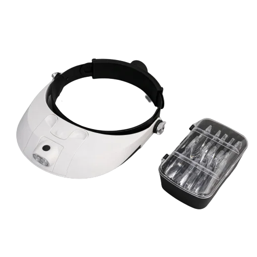 China factory wholesale MG81001-G led head mounted magnifier with two super led lamps