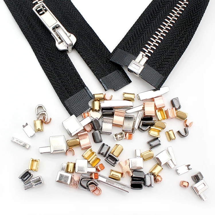 
Wholesale high quality zip accessories custom metal zipper sliders custom zipper top stop zipper pin box 