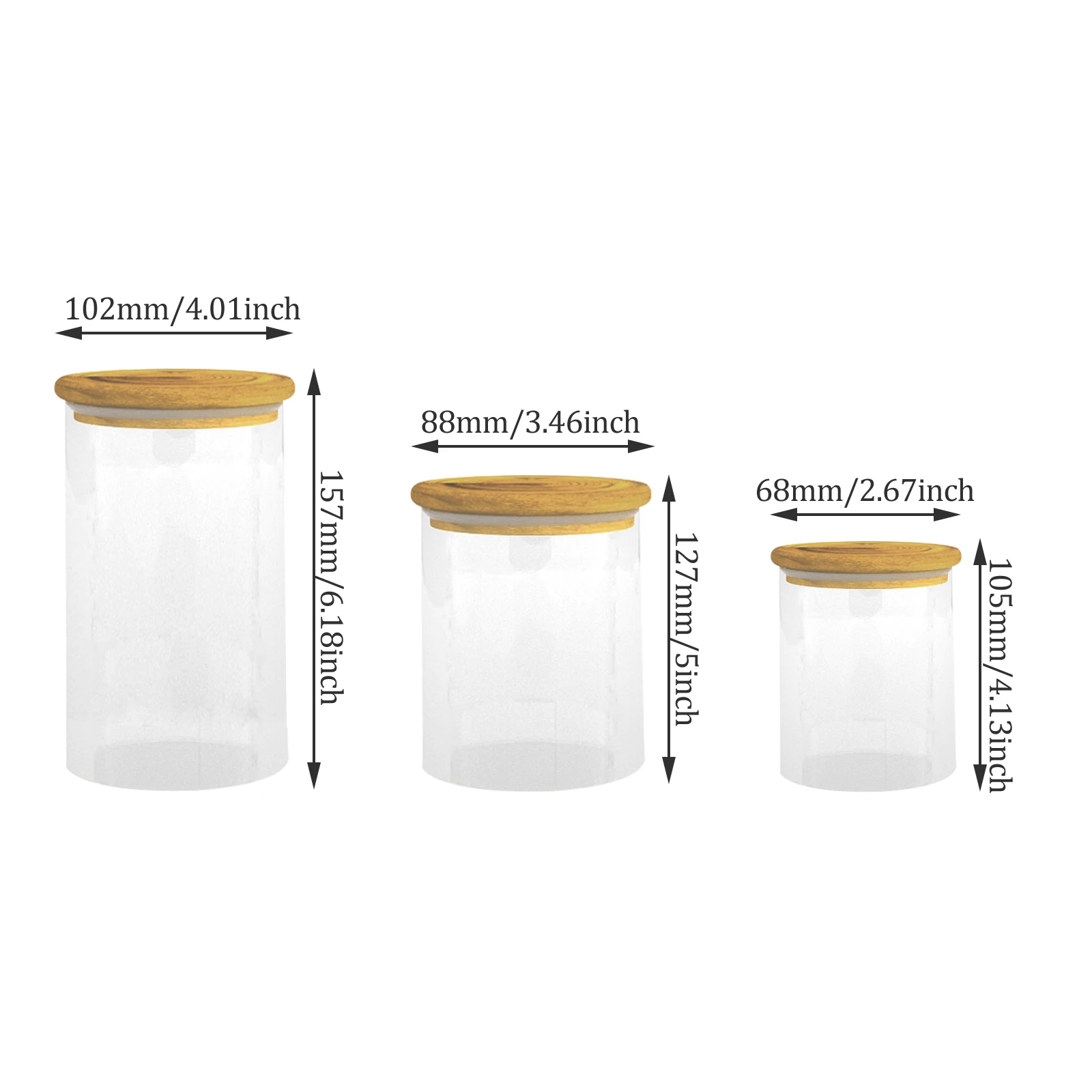 Factory Direct Sales Water proof Borosilicate Glass jar Smell Proof bamboo glass jar For store Tobacco And Spice