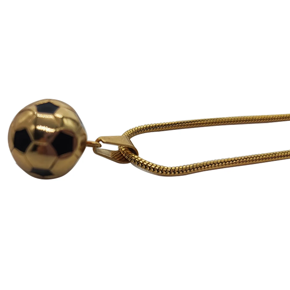 Soccer Necklace Golden Or Sliver Zinc Alloy Nickle Free Soccer Football Necklace