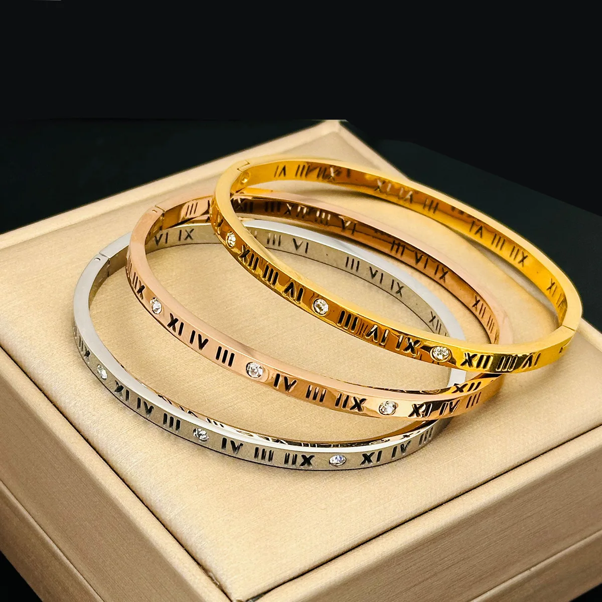 Mixed Clearance Wholesale Cheap Price Promotion Men Bracelet Luxury Macro Paved Zircon Stainless Steel Bangle For Women