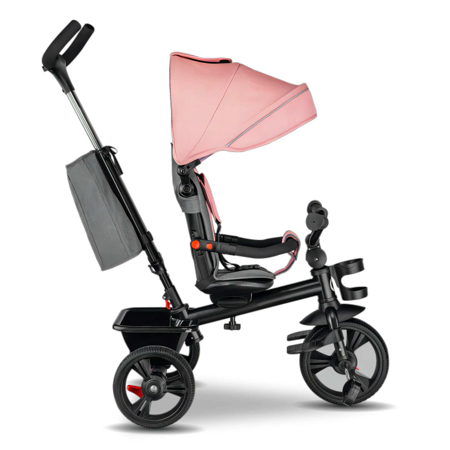 Baby Tricycle 360 degree reversible seat Baby Push Trike Kids Trike with Sun Canopy, Parent Handle