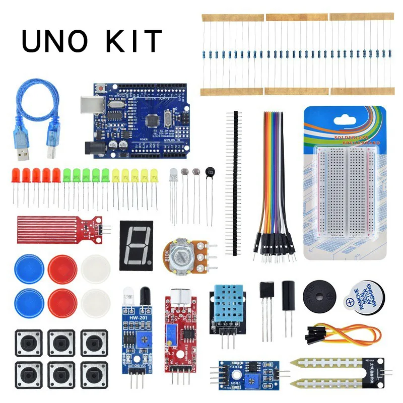 UNO R3 Basic Beginner Kit Compatible with Arduino Maker Breadboard DIY Kit Sensor Kit