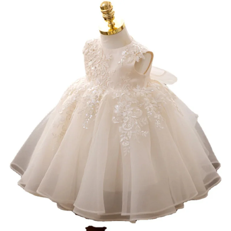 Baby Year Dress Summer Kids Piano Performance Little Host Flower Girl Princess Girls Exotic Puffy Yarn