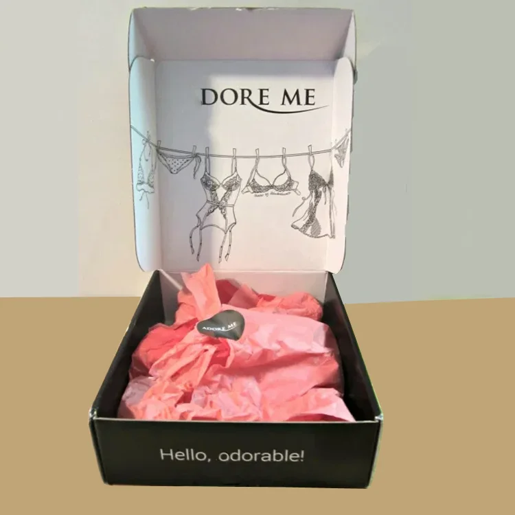
Custom logo printing bikini Swimwear pajama sweater underwear Packaging Box customized apparel emballag lingerie packaging 