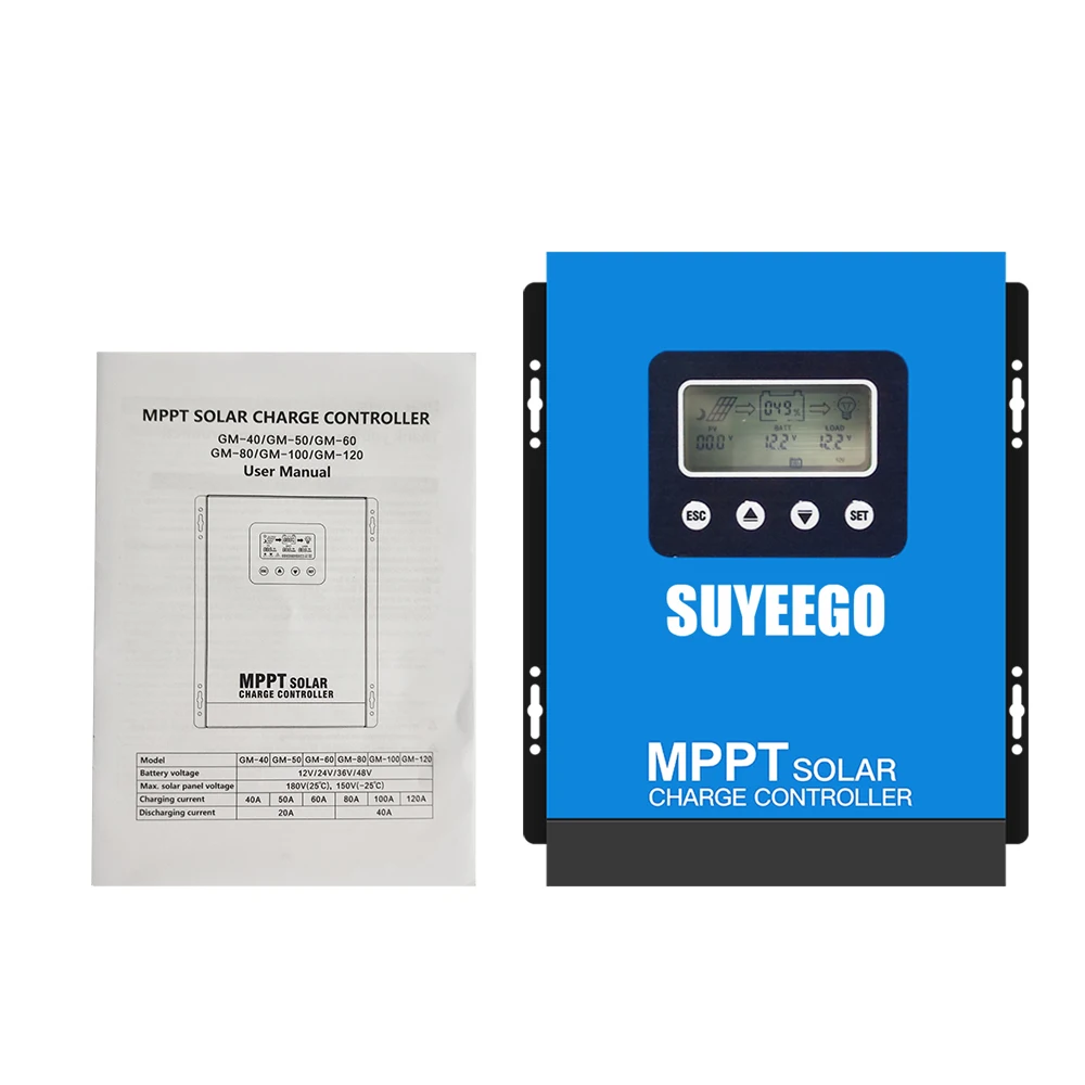 SUYEEGO 12v 24v 36v 48v MPPT 60A 100A 120A  Solar Charge Controller Max PV 180V mppt Solar chargerfor battery solar system