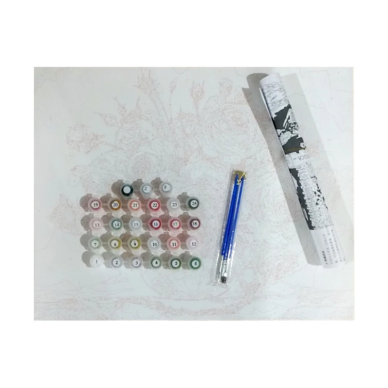  Кота и тигра diy картина по номерам 40 * 50hand-painted гостиной декоративная живопись животных