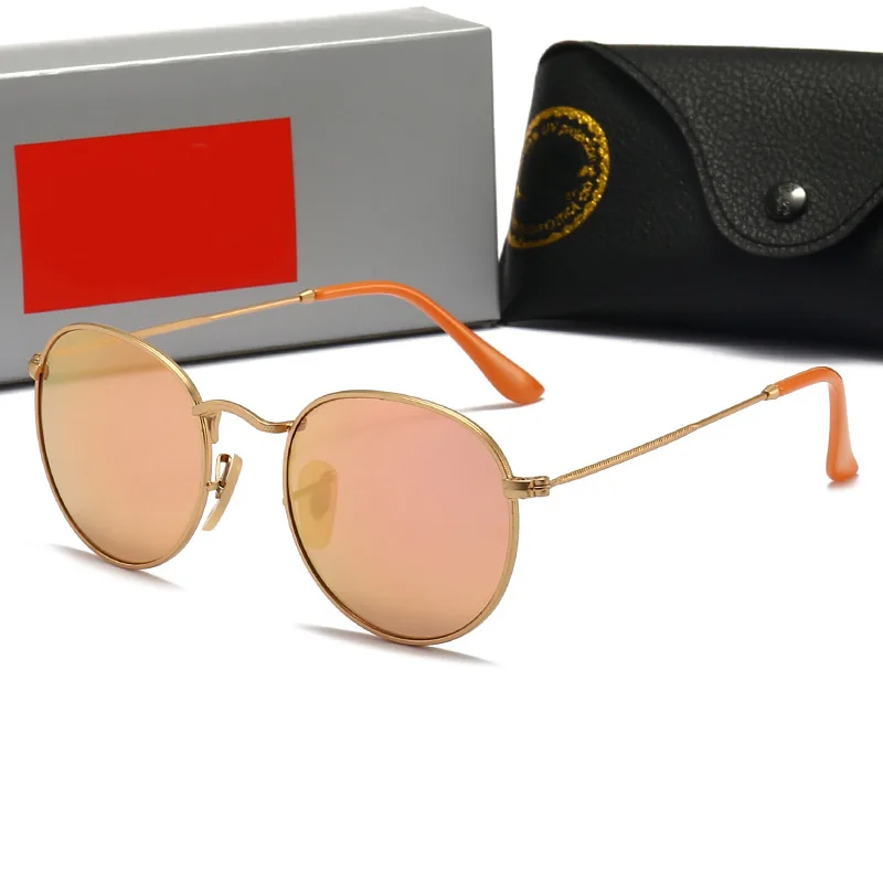 New unisex oem china wholesale round women fashion trend casual glasses driving travel sunglasses 3447