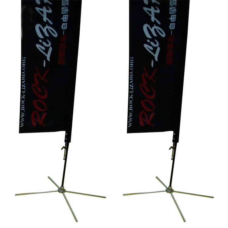 Outdoor factory customized professional aluminum tube feather teardrop beach flag banner