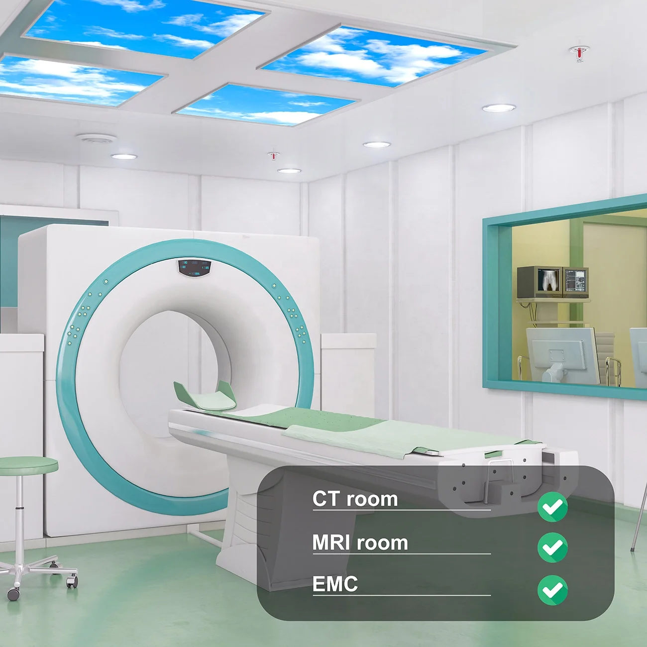 AUXOSKY making your patients feel relaxed Suitable for MRI CT room no interference no noise led sky ceiling panel light