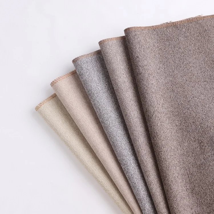 High Quality 100% Polyester Textured Fabric Cashmere Line Looking Upholstery Plain Weaved Fabric