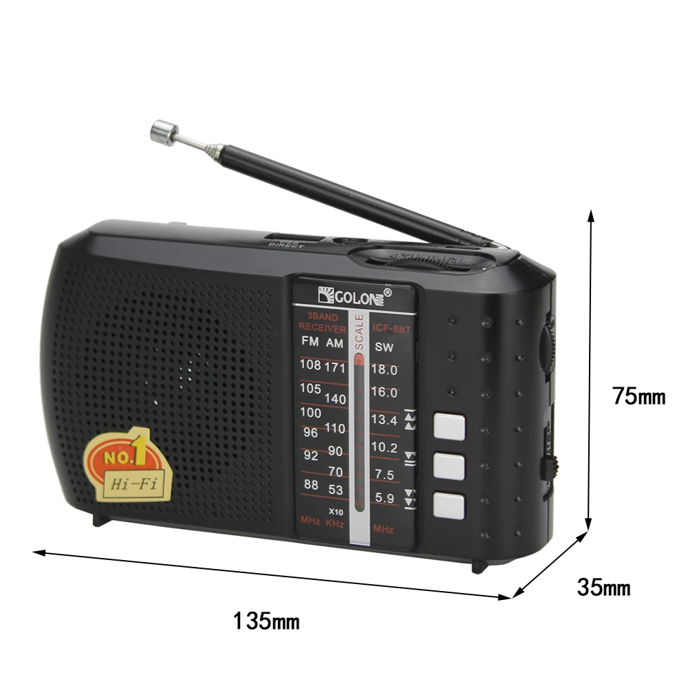 mini portable am fm sw multi band radio receiver with USB plug ICF-8BT pocket retro usb radio with earphone jack