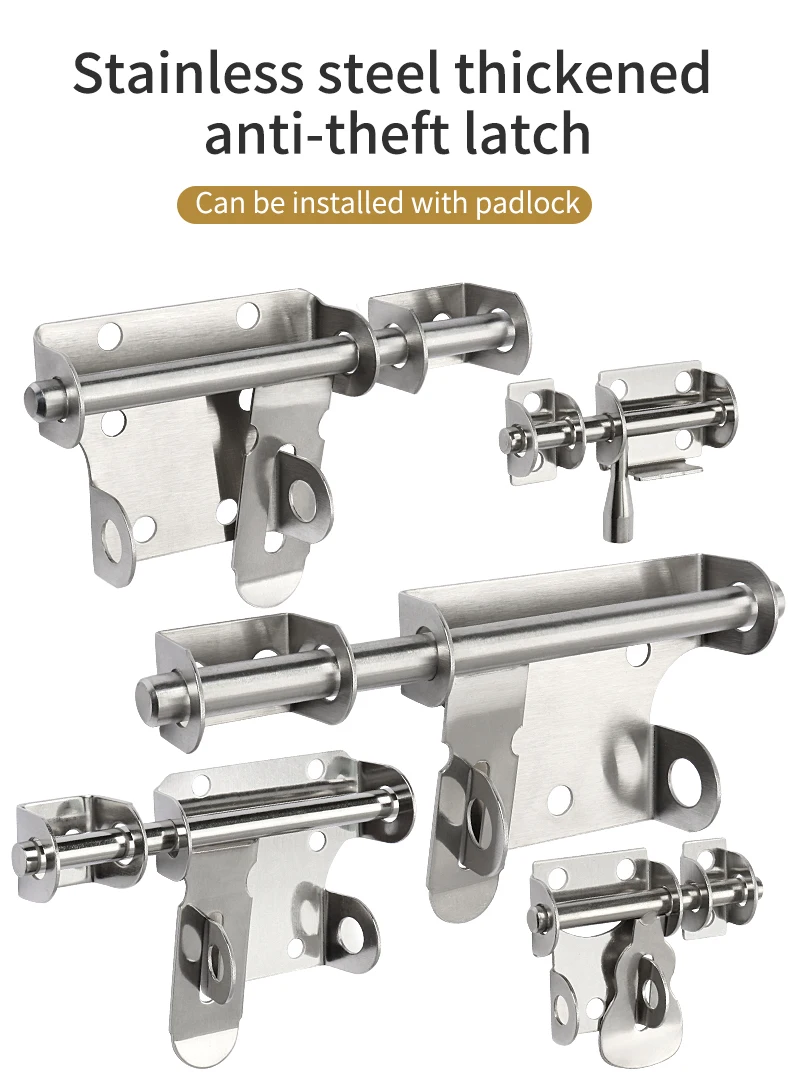 Latest Door Bolt Latch Fire Security Guard Slide Door Lock Aluminium Door Inside Tower Bolt Dead Bolt Lock