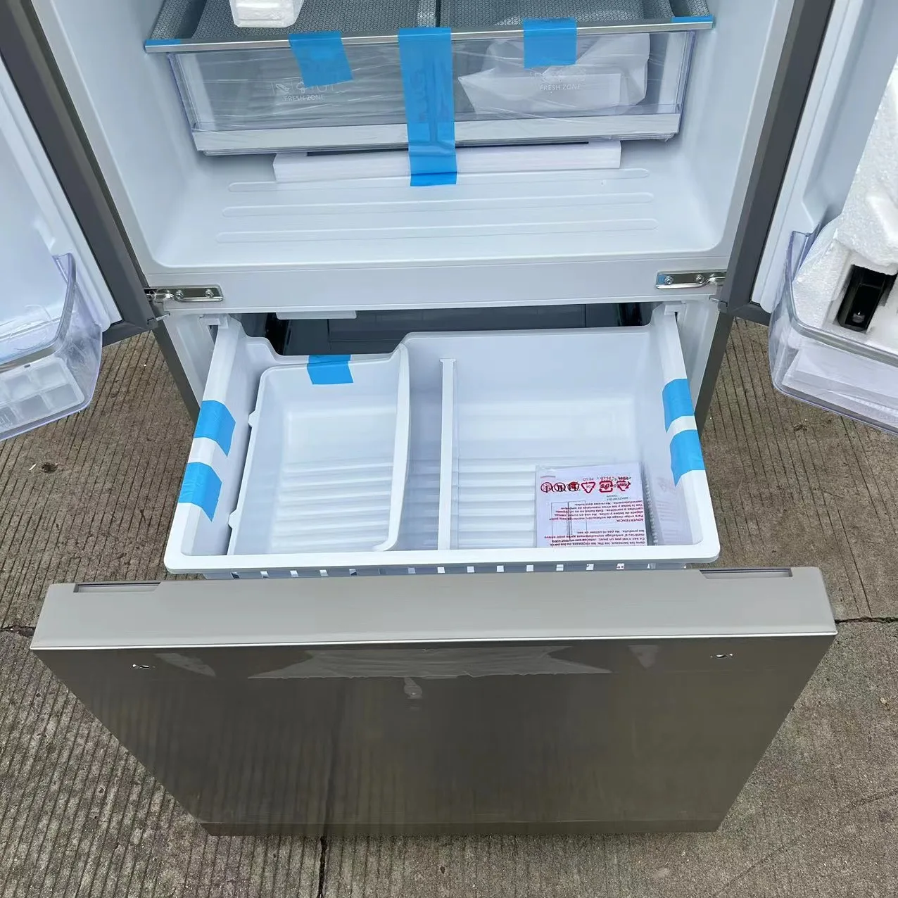 US specific 115V-60HZ variable frequency air-cooled frost free with ice making cross-border French 3-door refrigerator