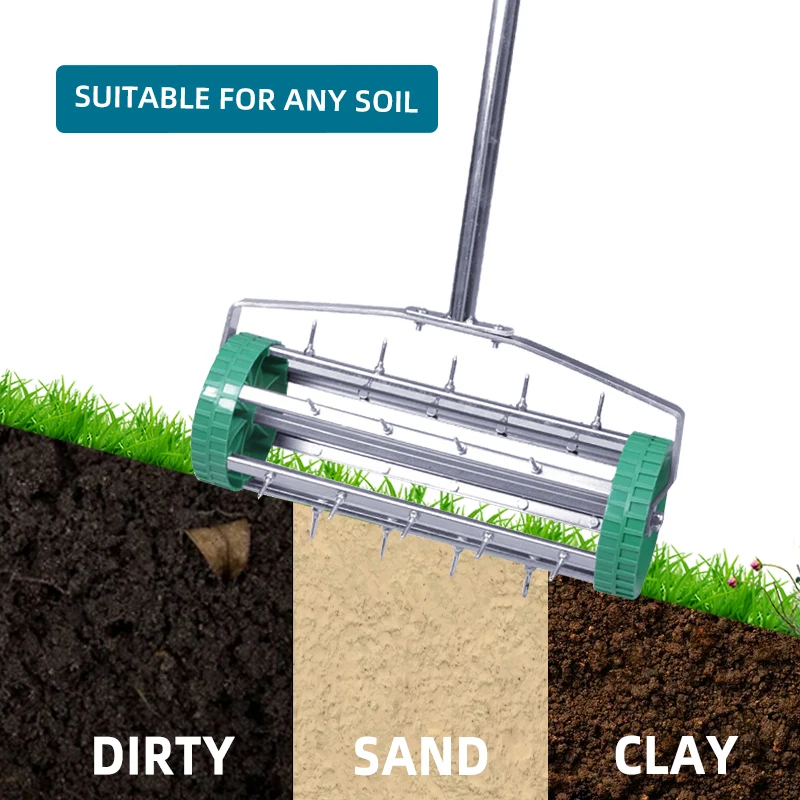 Outdoor Garden tools Lawn  Rolling  Scarifier  Push  Lawn Aerator Factory direct sale